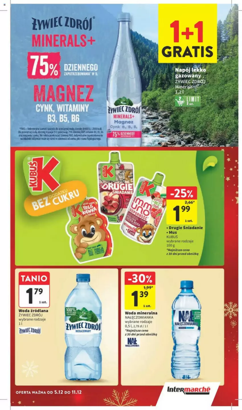 Gazetka promocyjna Intermarche - ważna 05.12 do 11.12.2024 - strona 29 - produkty: Gra, Kubuś, LANA, Magnez, Mus, Nałęczowianka, Woda, Woda mineralna