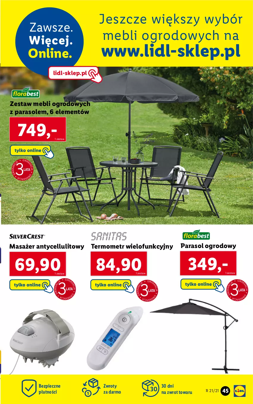 Gazetka promocyjna Lidl - GAZETKA - ważna 24.05 do 29.05.2021 - strona 45 - produkty: Masażer, Parasol, Piec, Termometr