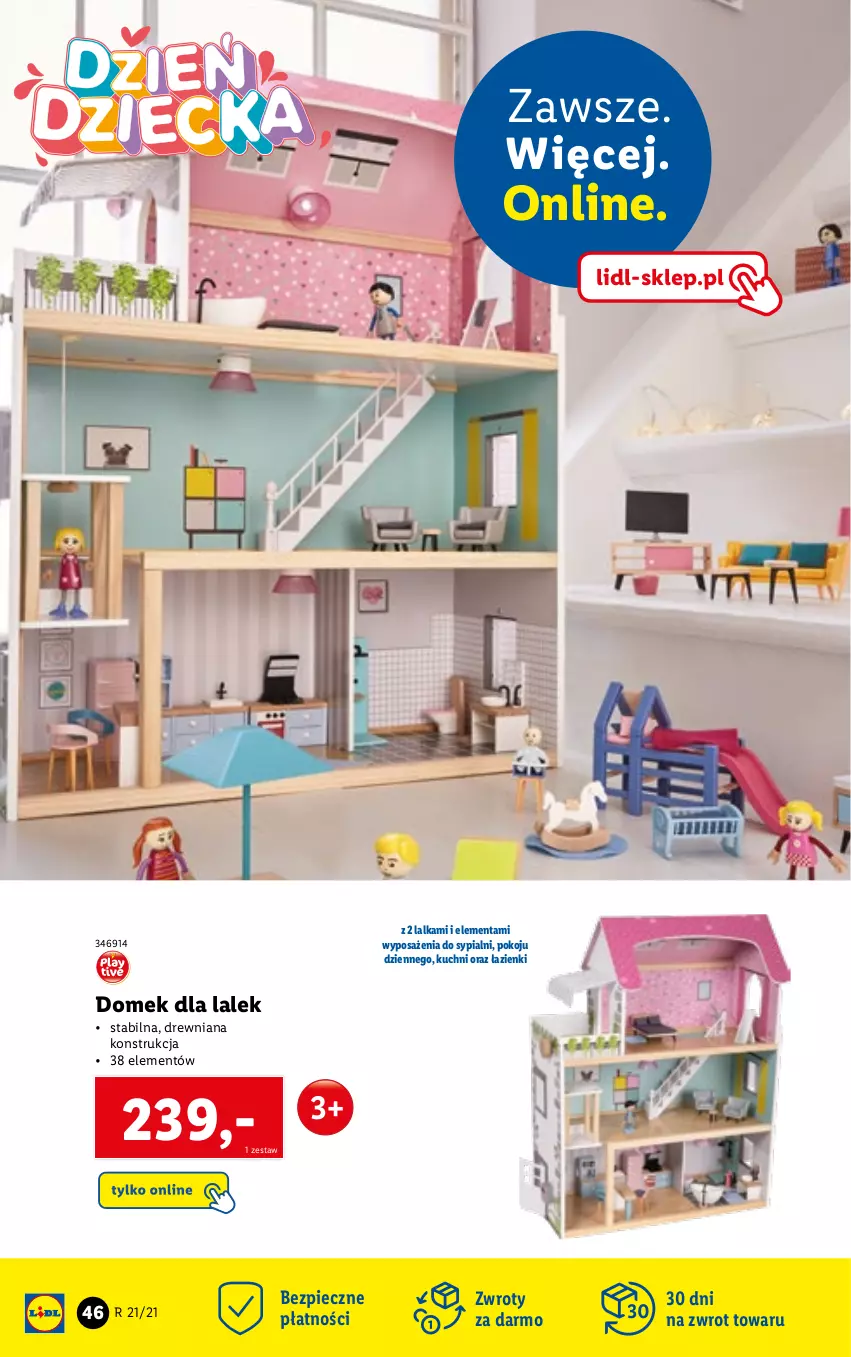 Gazetka promocyjna Lidl - GAZETKA - ważna 24.05 do 29.05.2021 - strona 46 - produkty: Domek dla lalek, Lalka, Piec