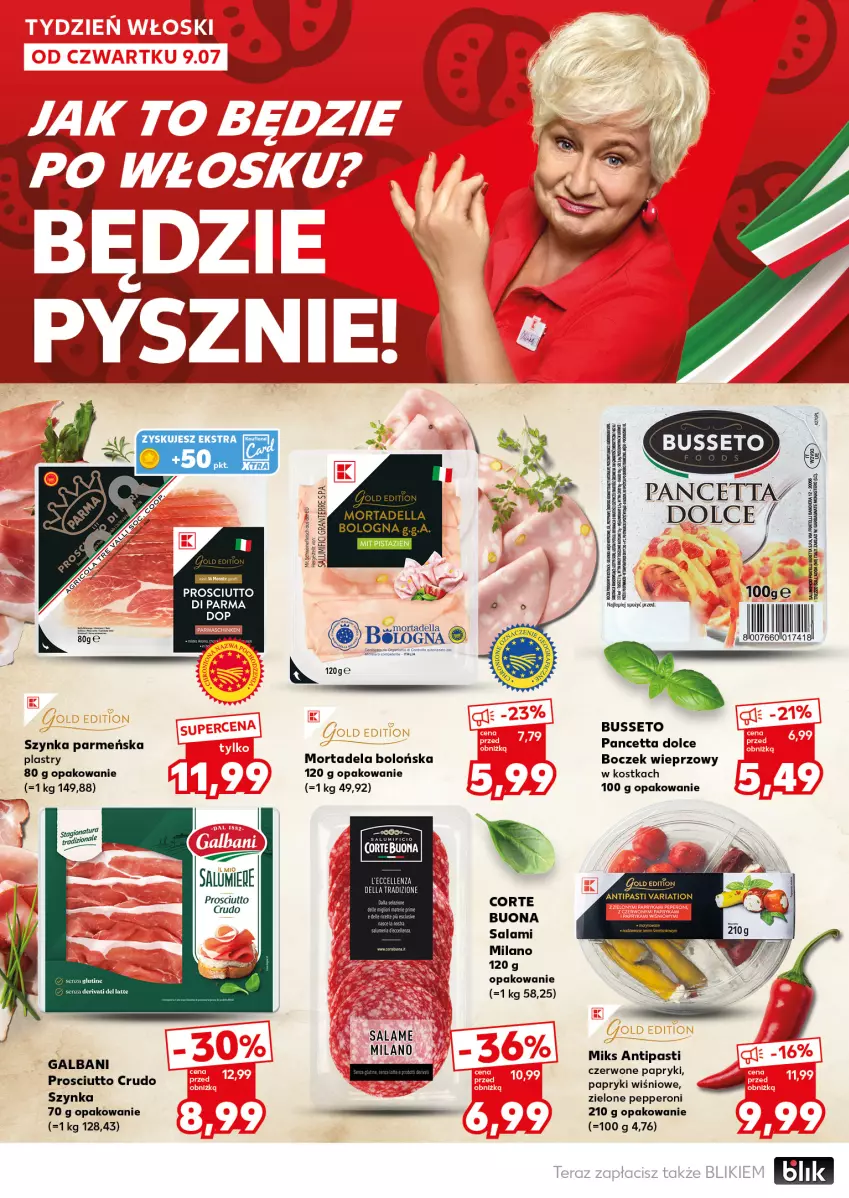 Gazetka promocyjna Kaufland - Mocny Start - ważna 13.07 do 15.07.2026 - strona 14 - produkty: Boczek, Boczek wieprzowy, Galbani, Prosciutto, Salami, Szynka