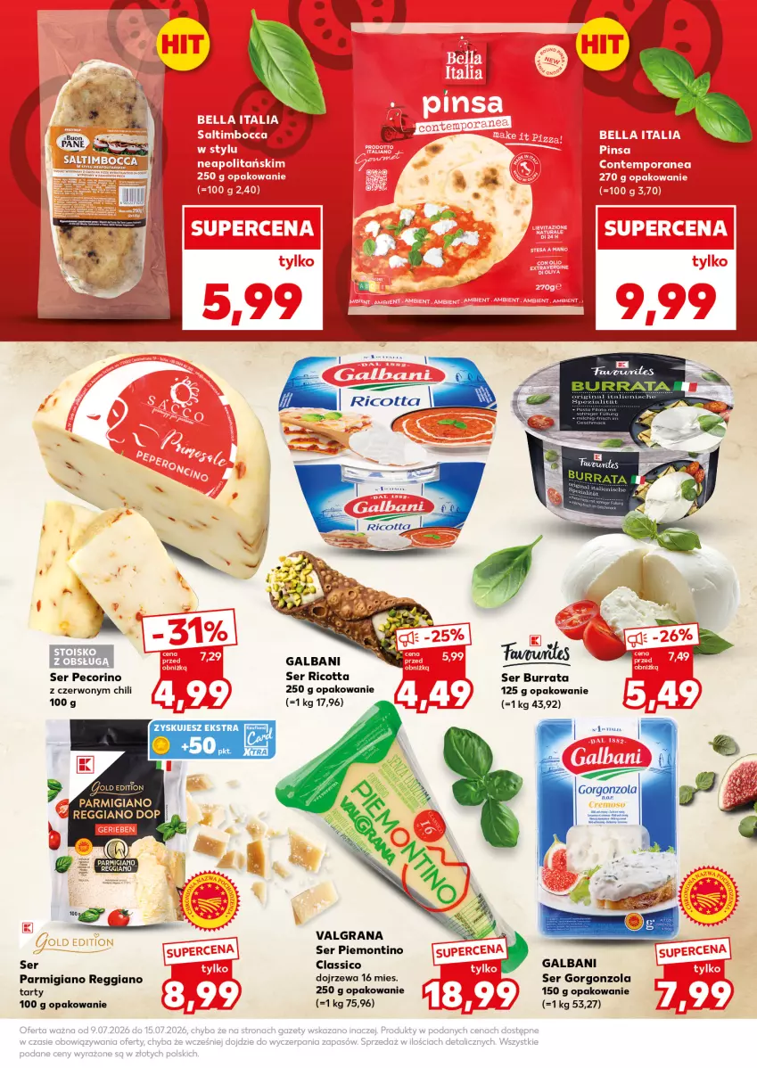 Gazetka promocyjna Kaufland - Mocny Start - ważna 13.07 do 15.07.2026 - strona 15 - produkty: Burrata, Galbani, Gorgonzola, Gra, LG, Pecorino, Ricotta, Ser