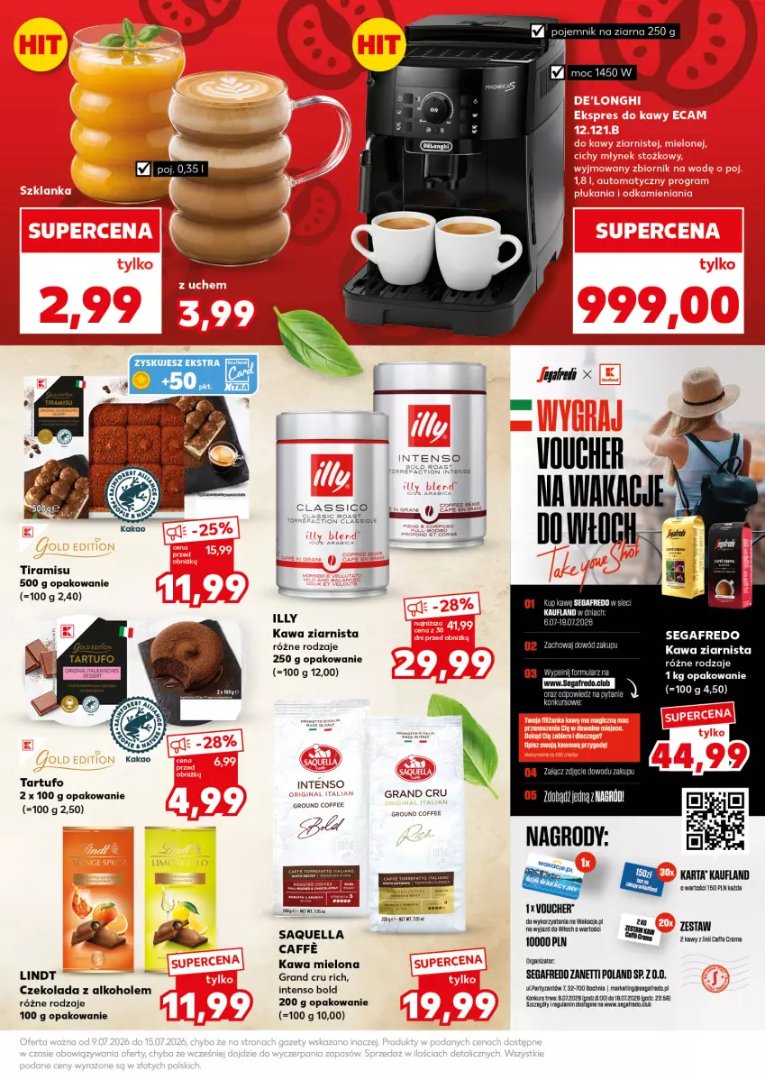 Gazetka promocyjna Kaufland - Mocny Start - ważna 13.07 do 15.07.2026 - strona 19 - produkty: Alkohole, Czekolada, Fa, Gra, Kawa, Kawa mielona, Kawa ziarnista, Lindt, Pojemnik, Segafredo