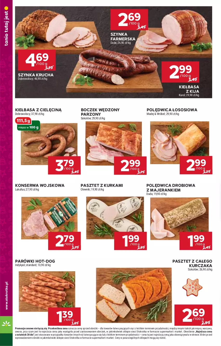 Gazetka promocyjna Stokrotka - Market - ważna 12.12 do 18.12.2024 - strona 10 - produkty: Boczek, Fa, HP, Kiełbasa, Kurczak, Parówki, Pasztet, Polędwica, Ser, Sos, Szynka, Szynka farmerska