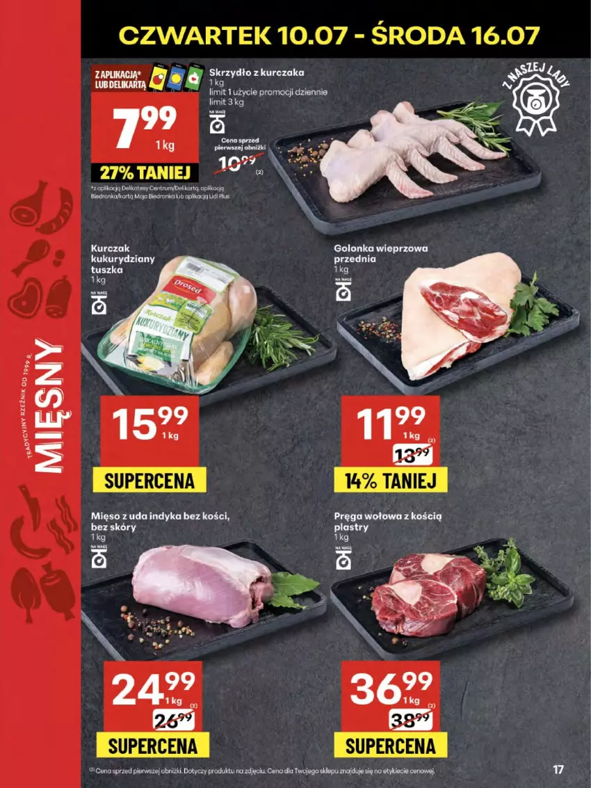 Gazetka promocyjna Delikatesy Centrum - Franczyza DC28 Czwartek - ważna 10.07 do 16.07.2025 - strona 17 - produkty: Golonka wieprzowa, Kosz, Kurczak, Mięso, Pręga wołowa, Tusz