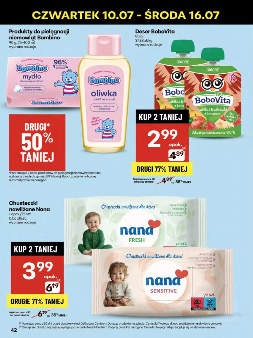 Gazetka promocyjna Delikatesy Centrum - Franczyza DC28 Czwartek - ważna 10.07 do 16.07.2025 - strona 42 - produkty: BoboVita, Chusteczki, Deser, Dzieci, Gra, Mydło, Rum, Ser