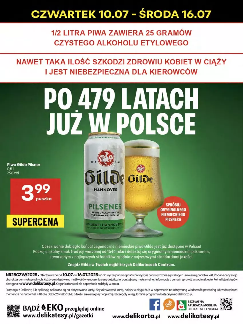 Gazetka promocyjna Delikatesy Centrum - Franczyza DC28 Czwartek - ważna 10.07 do 16.07.2025 - strona 44 - produkty: Gin, Gra, JBL, Piec, Piwa, Piwo, Rum