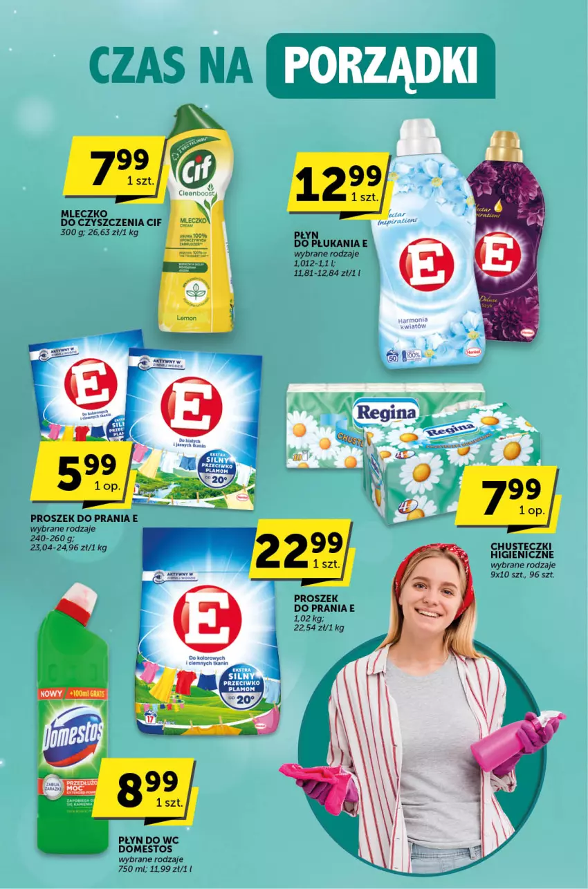 Gazetka promocyjna ABC - ważna 11.01 do 23.01.2024 - strona 20 - produkty: Chusteczki, Cif, Domestos, Mleczko, Płyn do wc, Proszek do prania