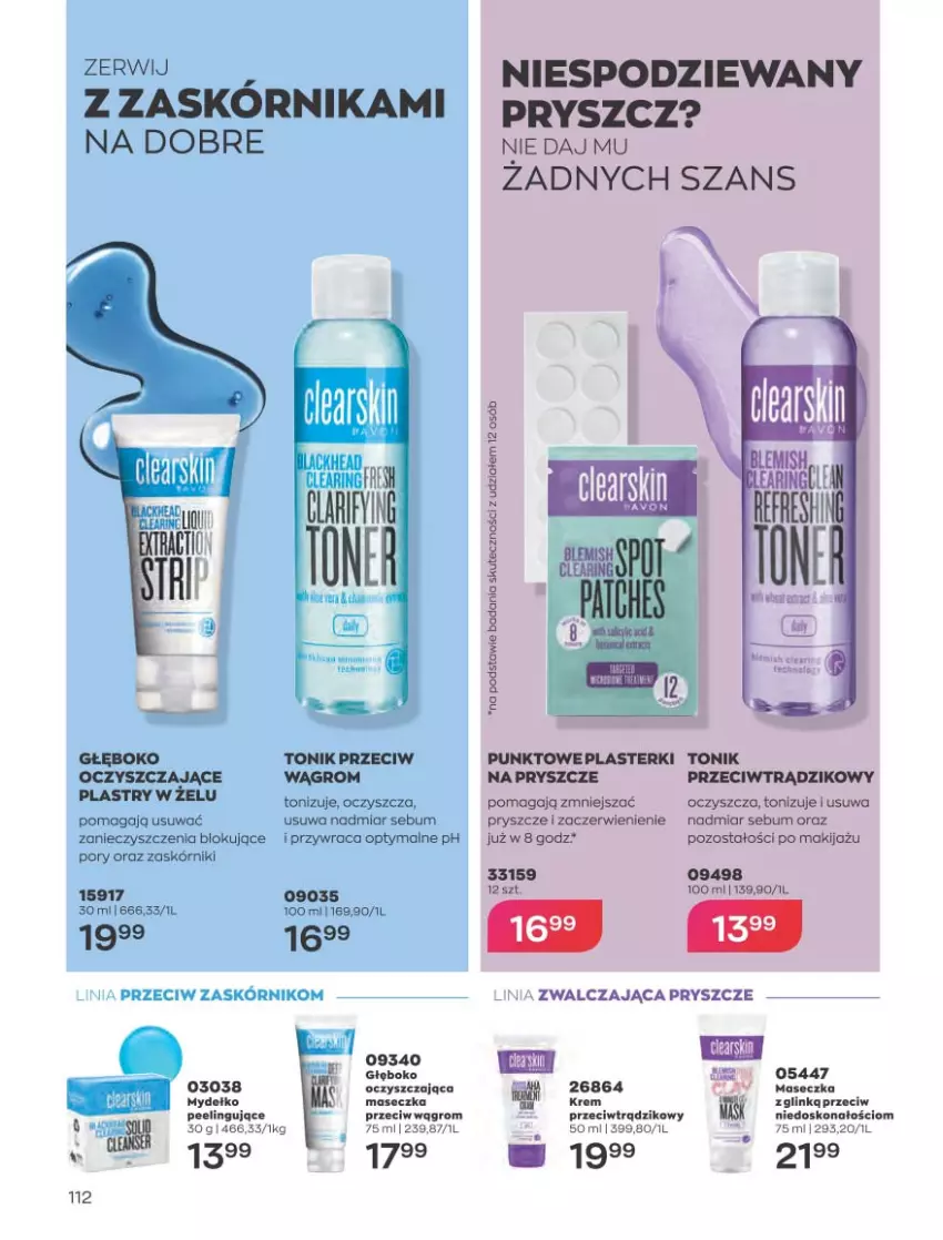 Gazetka promocyjna Avon - Katalog Avon 4/2023 kampania kwiecień - ważna 01.04 do 30.04.2023 - strona 112 - produkty: Makijaż, Peeling, Plasterki, Por, Tonik