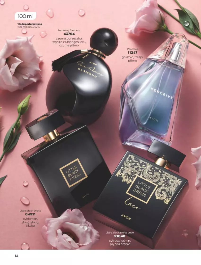 Gazetka promocyjna Avon - Katalog Avon 4/2023 kampania kwiecień - ważna 01.04 do 30.04.2023 - strona 14 - produkty: Cyklamen, Dres, Lack, Perfum, Por