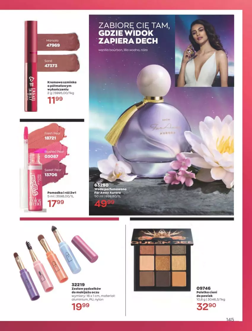 Gazetka promocyjna Avon - Katalog Avon 4/2023 kampania kwiecień - ważna 01.04 do 30.04.2023 - strona 145 - produkty: Bourbon, Fa, Inka, Paletka cieni, Perfum, Róża, Szminka, Woda, Woda perfumowana