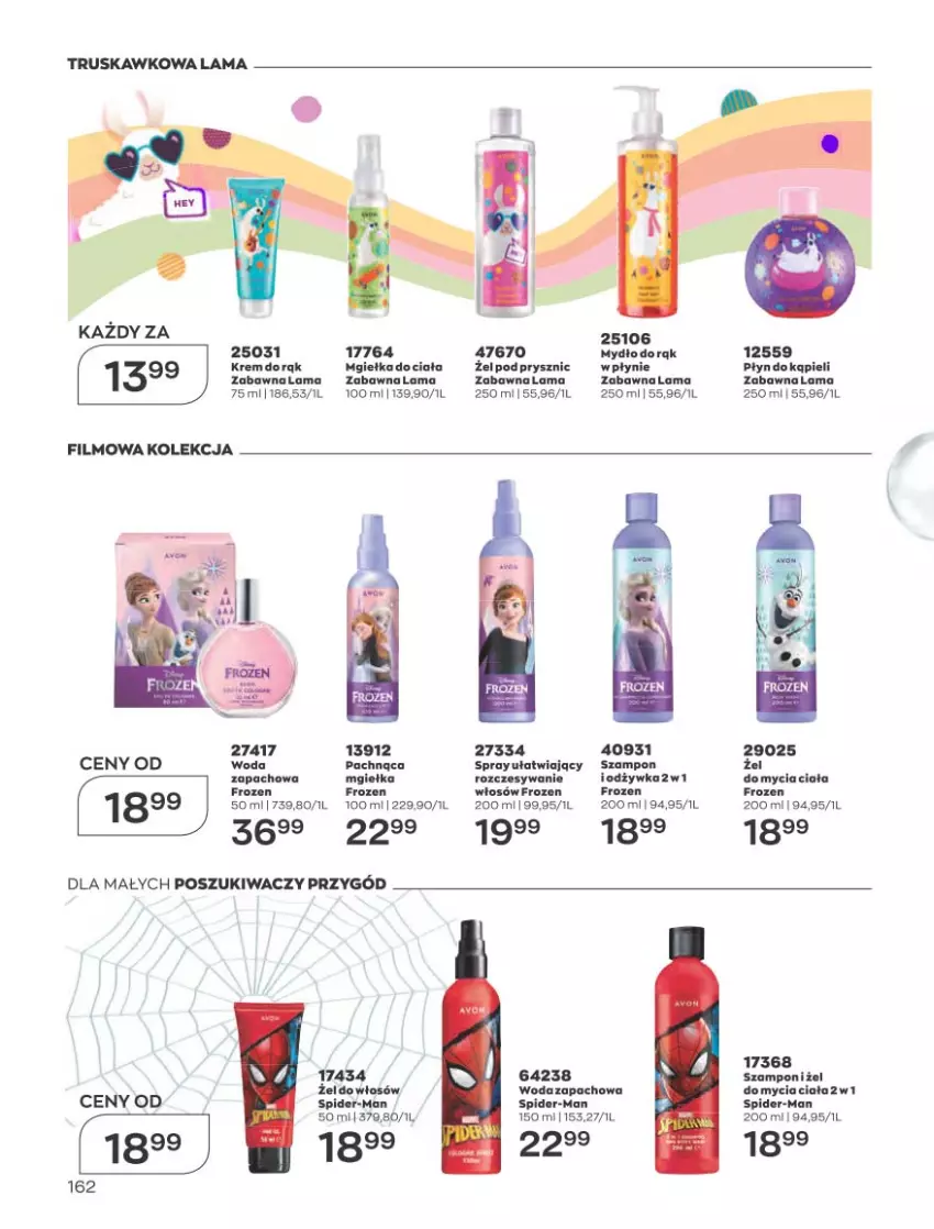 Gazetka promocyjna Avon - Katalog Avon 4/2023 kampania kwiecień - ważna 01.04 do 30.04.2023 - strona 162 - produkty: Frozen, Mydło, Szampon, Woda