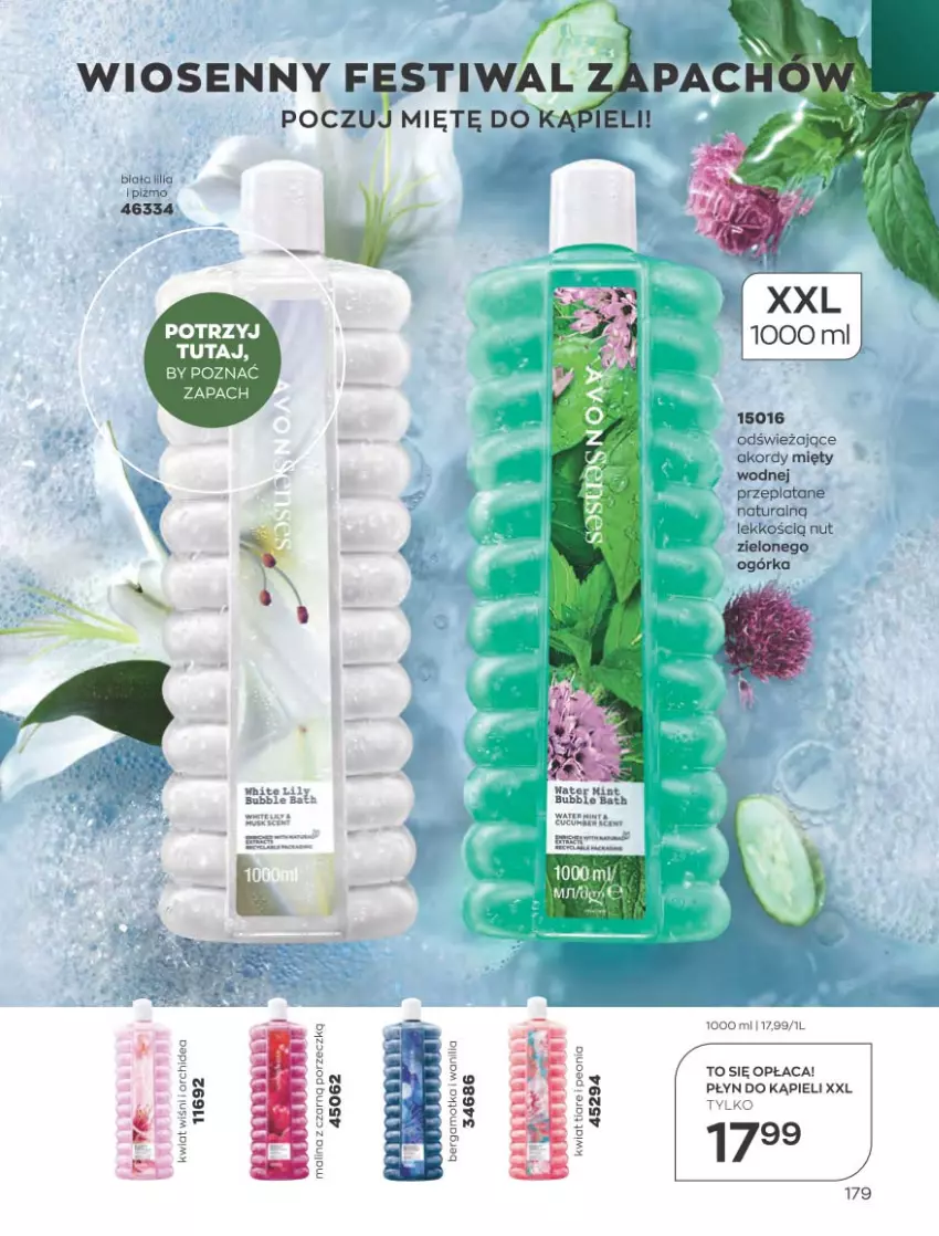 Gazetka promocyjna Avon - Katalog Avon 4/2023 kampania kwiecień - ważna 01.04 do 30.04.2023 - strona 179 - produkty: Płyn do kąpieli, Por