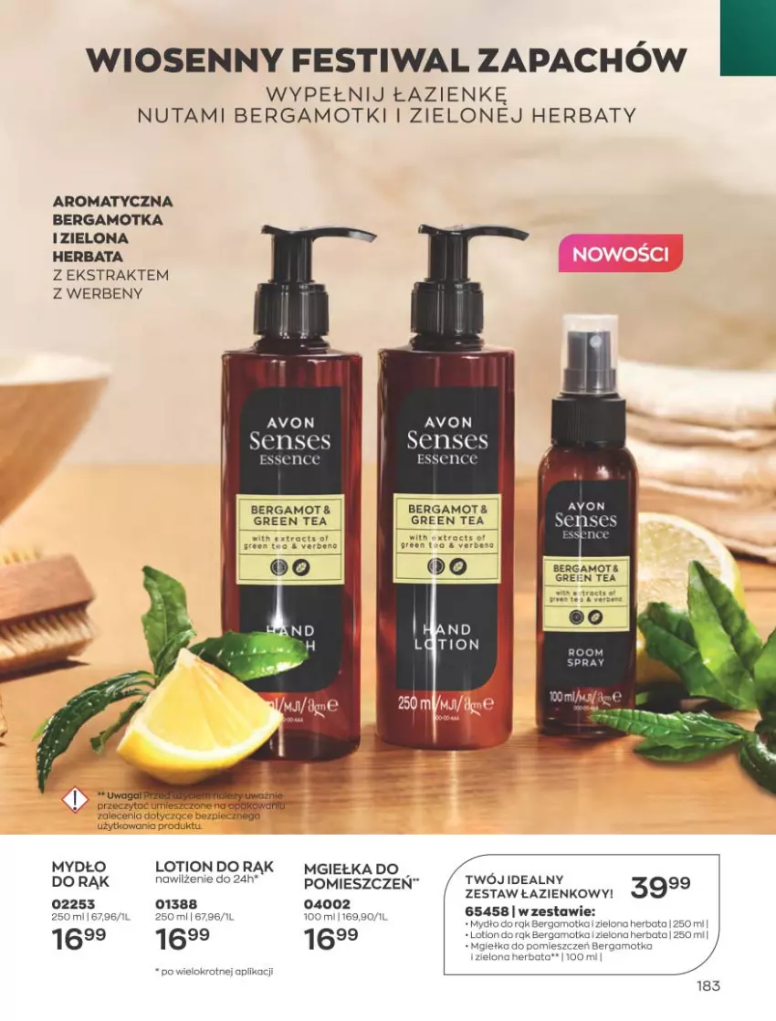 Gazetka promocyjna Avon - Katalog Avon 4/2023 kampania kwiecień - ważna 01.04 do 30.04.2023 - strona 183 - produkty: Herbata, Mydło, Piec, Senses, Zestaw łazienkowy