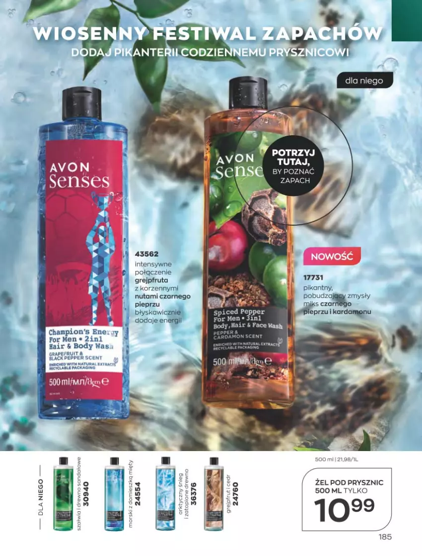 Gazetka promocyjna Avon - Katalog Avon 4/2023 kampania kwiecień - ważna 01.04 do 30.04.2023 - strona 185 - produkty: Body, Gin, Gra, Grejpfrut, Lack, Pieprz, Top