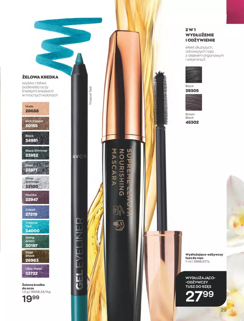 Gazetka promocyjna Avon - Katalog Avon 4/2023 kampania kwiecień - ważna 01.04 do 30.04.2023 - strona 29 - produkty: Fa, Kredka, Lack, Olej, Tusz