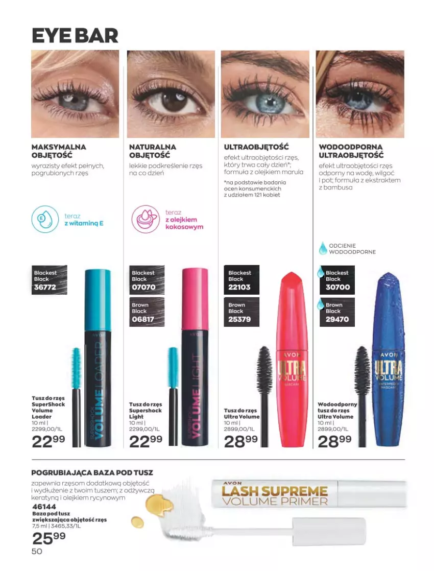 Gazetka promocyjna Avon - Katalog Avon 4/2023 kampania kwiecień - ważna 01.04 do 30.04.2023 - strona 50 - produkty: Baza pod tusz, Kokos, Lack, LG, Olej, Por, Tera, Tusz