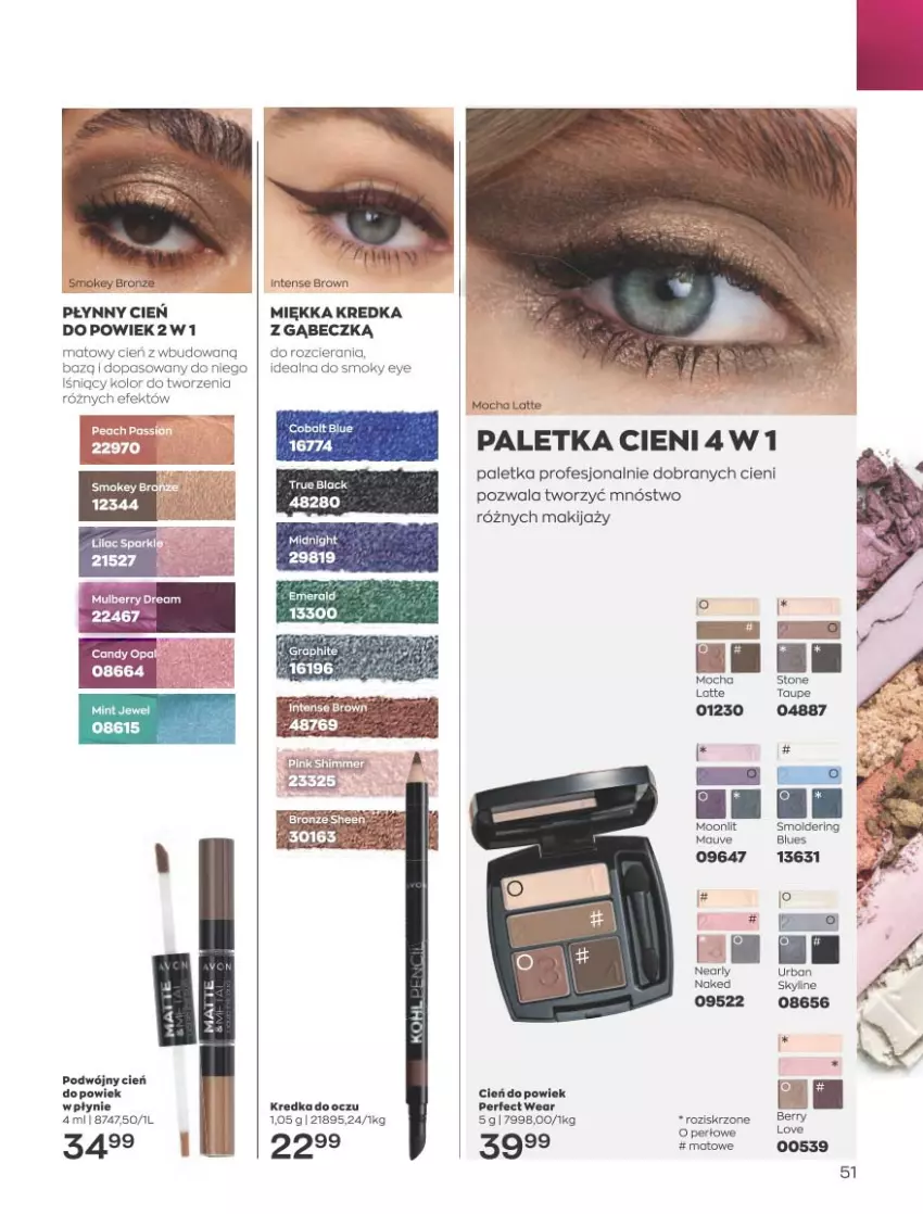 Gazetka promocyjna Avon - Katalog Avon 4/2023 kampania kwiecień - ważna 01.04 do 30.04.2023 - strona 51 - produkty: Candy, Cień, K2, Kredka, Lack, Makijaż, Paletka cieni