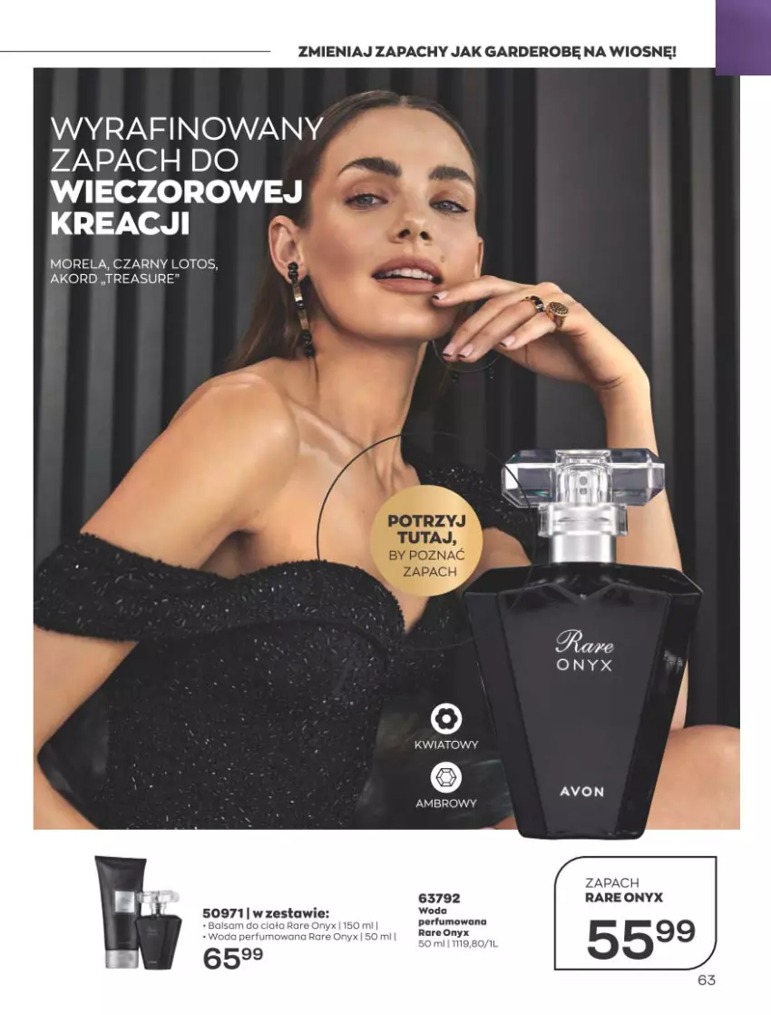 Gazetka promocyjna Avon - Katalog Avon 4/2023 kampania kwiecień - ważna 01.04 do 30.04.2023 - strona 63 - produkty: Morela, Perfum, Woda