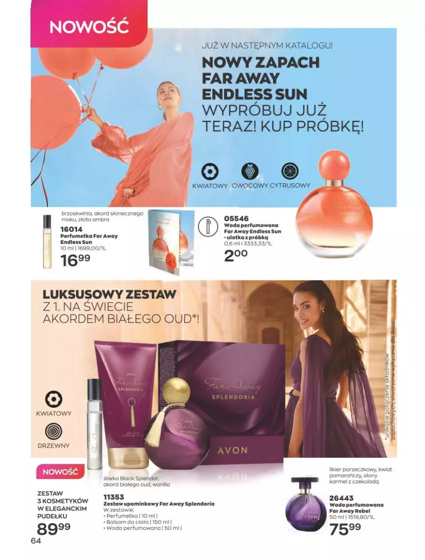 Gazetka promocyjna Avon - Katalog Avon 4/2023 kampania kwiecień - ważna 01.04 do 30.04.2023 - strona 64 - produkty: Fa, Likier, Perfum, Por, Tera, Woda, Woda perfumowana