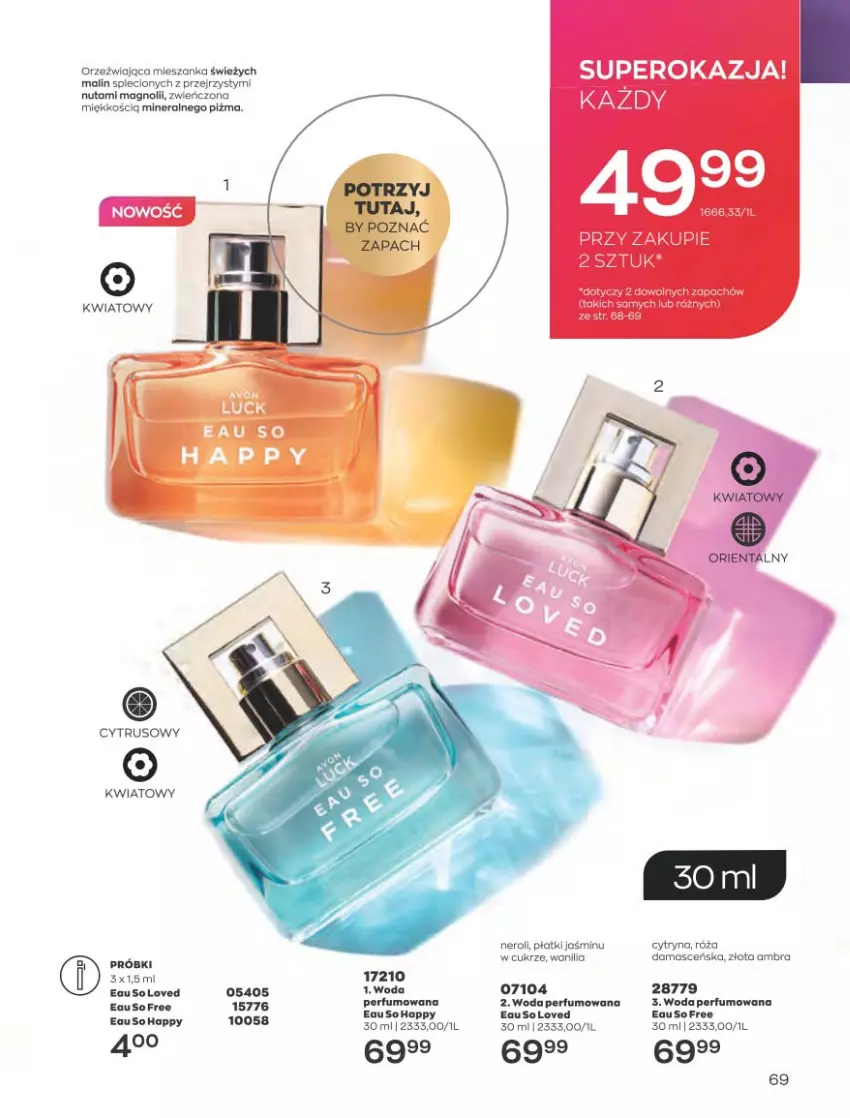 Gazetka promocyjna Avon - Katalog Avon 4/2023 kampania kwiecień - ważna 01.04 do 30.04.2023 - strona 69 - produkty: Perfum, Róża, Woda, Woda perfumowana