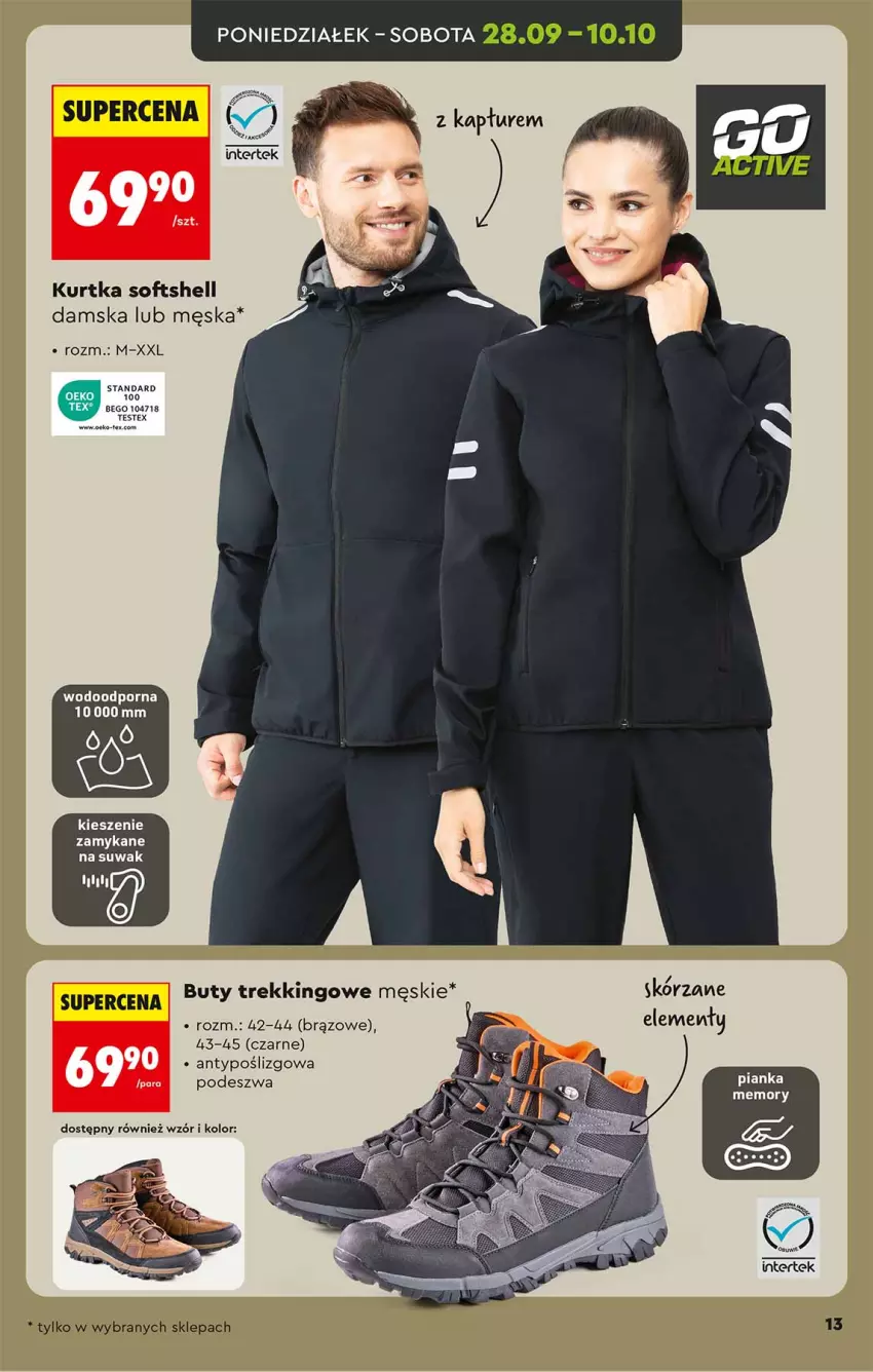 Gazetka promocyjna Biedronka - Okazje Tygodnia - ważna 26.09 do 10.10.2026 - strona 13 - produkty: Buty, Kurtka, Kurtka softshell, Por