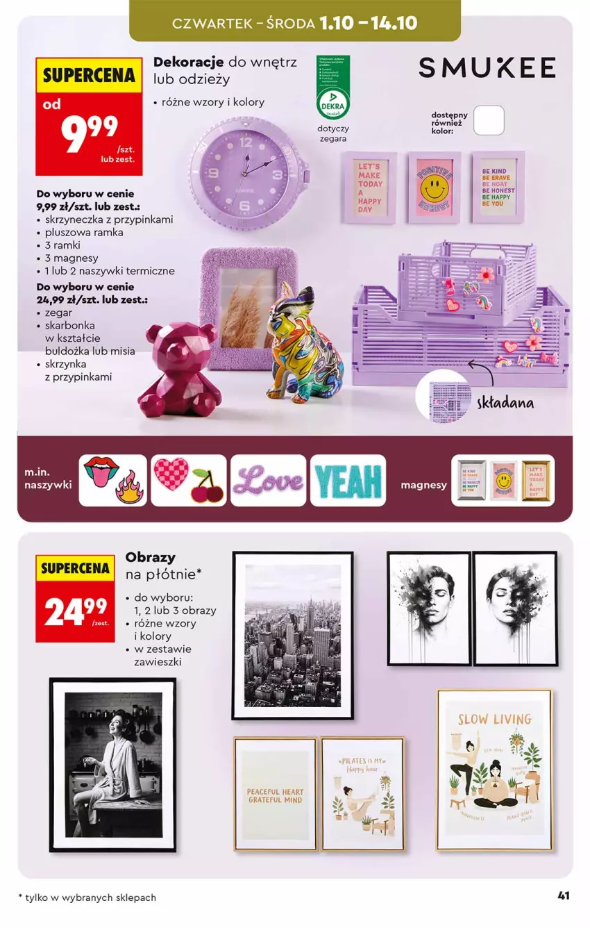 Gazetka promocyjna Biedronka - Okazje Tygodnia - ważna 26.09 do 10.10.2026 - strona 41 - produkty: Gra, Inka, Obraz, Ramka, Zawieszki, Zegar