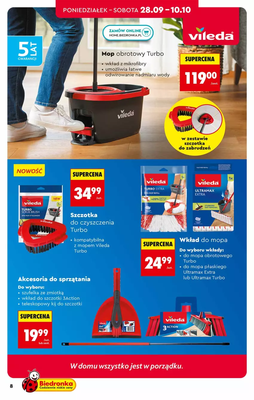 Gazetka promocyjna Biedronka - Okazje Tygodnia - ważna 26.09 do 10.10.2026 - strona 8 - produkty: Mop, Nike, Rama, Szczotka, Szufelka, Vileda, Wkład do mopa