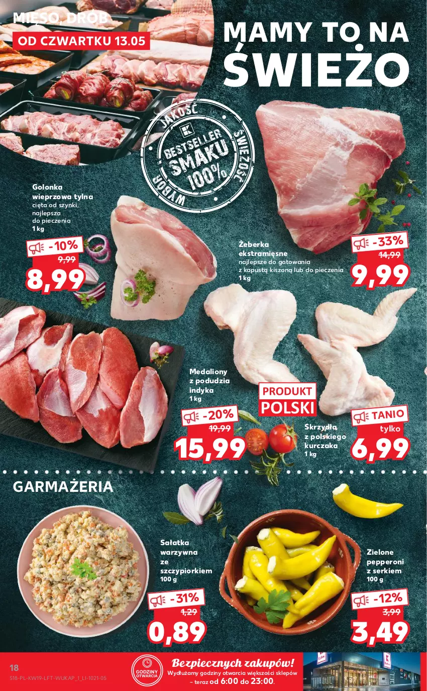 Gazetka promocyjna Kaufland - OFERTA TYGODNIA - ważna 13.05 do 19.05.2021 - strona 18 - produkty: Drób, Golonka wieprzowa, Kapustą, Kurczak, Lion, Mięso, Piec, Sałat, Sałatka, Sałatka warzywna, Ser, Tera