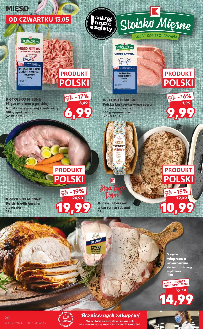 Gazetka promocyjna Kaufland - OFERTA TYGODNIA - ważna 13.05 do 19.05.2021 - strona 20 - produkty: BIC, Fa, Kaczka, Karkówka wieprzowa, Królik, Mięso, Mięso mielone, Piec, Szynka, Szynka wieprzowa, Tusz