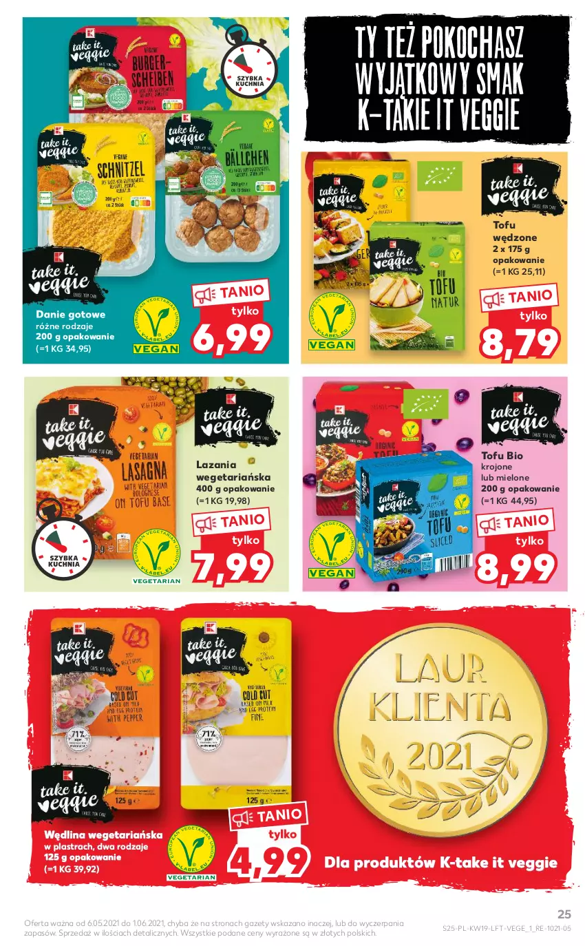 Gazetka promocyjna Kaufland - OFERTA TYGODNIA - ważna 13.05 do 19.05.2021 - strona 25 - produkty: Danie gotowe, Koc, Tofu, Wędlina