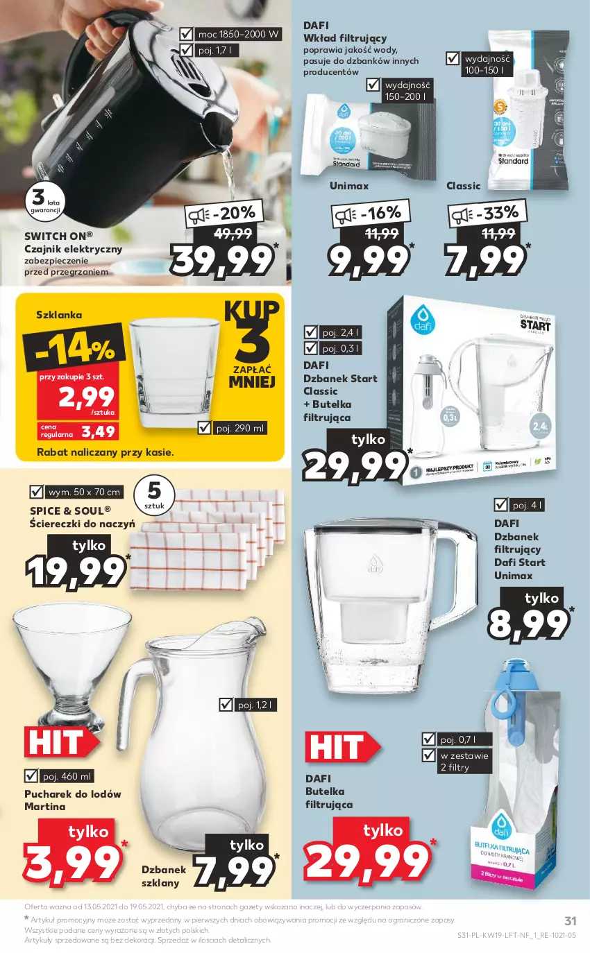 Gazetka promocyjna Kaufland - OFERTA TYGODNIA - ważna 13.05 do 19.05.2021 - strona 31 - produkty: Czajnik, Czajnik elektryczny, Dzbanek, Dzbanek filtrujący, Gra, Piec, Szklanka, Wkład filtrujący