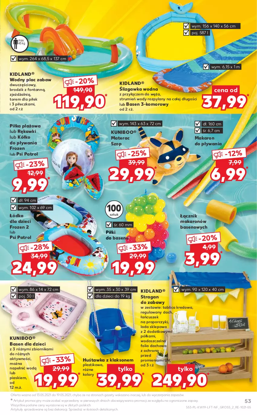 Gazetka promocyjna Kaufland - OFERTA TYGODNIA - ważna 13.05 do 19.05.2021 - strona 53 - produkty: Brodzik, Dzieci, Frozen, Gra, Huśtawka, Makaron, Materac, Półka, Por, Psi Patrol, Rum, Tera