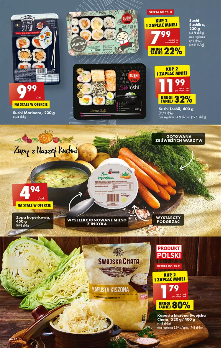 Gazetka promocyjna Biedronka - W tym tygodniu  P - ważna 21.11 do 26.11.2022 - strona 26 - produkty: Mięso, Sushi, Zupa