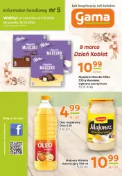 Gazetka promocyjna Gama - Gazetka Gama - Gazetka - ważna od 19.03 do 19.03.2024 - strona 1 - produkty: Piec, Majonez, Winiary, O nas, Mleczko, Olej rzepakowy, Oleo, Olej, Milka, Fa