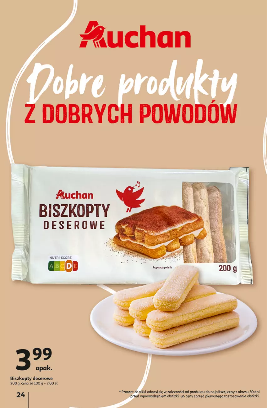 Gazetka promocyjna Auchan - Pewność Niskich Cen Hipermarket - ważna 07.11 do 13.11.2024 - strona 26 - produkty: Biszkopty, Deser, Ser