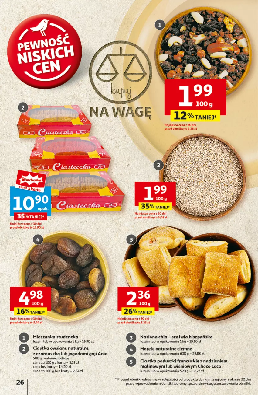 Gazetka promocyjna Auchan - Pewność Niskich Cen Hipermarket - ważna 07.11 do 13.11.2024 - strona 28 - produkty: Chia, Ciastka, Ciastka owsiane, Mieszanka studencka