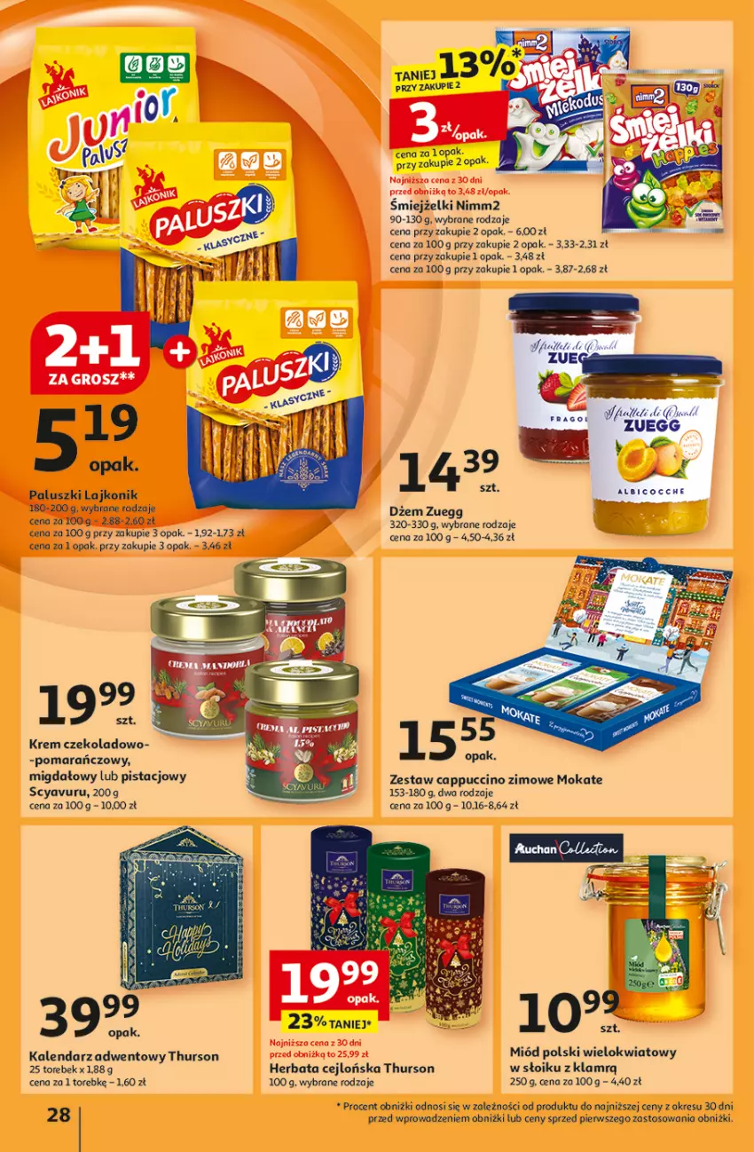 Gazetka promocyjna Auchan - Pewność Niskich Cen Hipermarket - ważna 07.11 do 13.11.2024 - strona 30 - produkty: Cappuccino, Dżem, Herbata, Kalendarz, Kalendarz adwentowy, Lajkonik, Miód, Nimm2