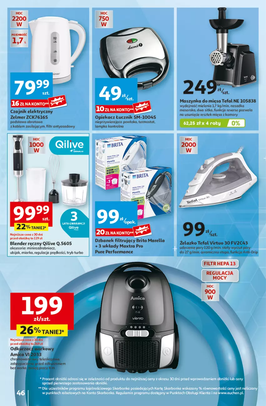 Gazetka promocyjna Auchan - Pewność Niskich Cen Hipermarket - ważna 07.11 do 13.11.2024 - strona 53 - produkty: Blender, Blender ręczny, Brit, Brita, Czajnik, Czajnik elektryczny, Dzbanek, Dzbanek filtrujący, Fa, Maszynka, Miarka, Pur, Rozdrabniacz, Szynka, Tefal, Termos, Top, Virtu, Zelmer