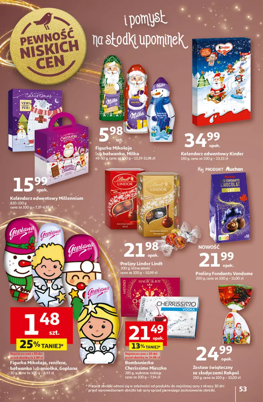 Gazetka promocyjna Auchan - Pewność Niskich Cen Hipermarket - ważna 07.11 do 13.11.2024 - strona 60 - produkty: Fa, Kalendarz, Kalendarz adwentowy, Kinder, LG, Lindor, Lindt, Milka, Praliny