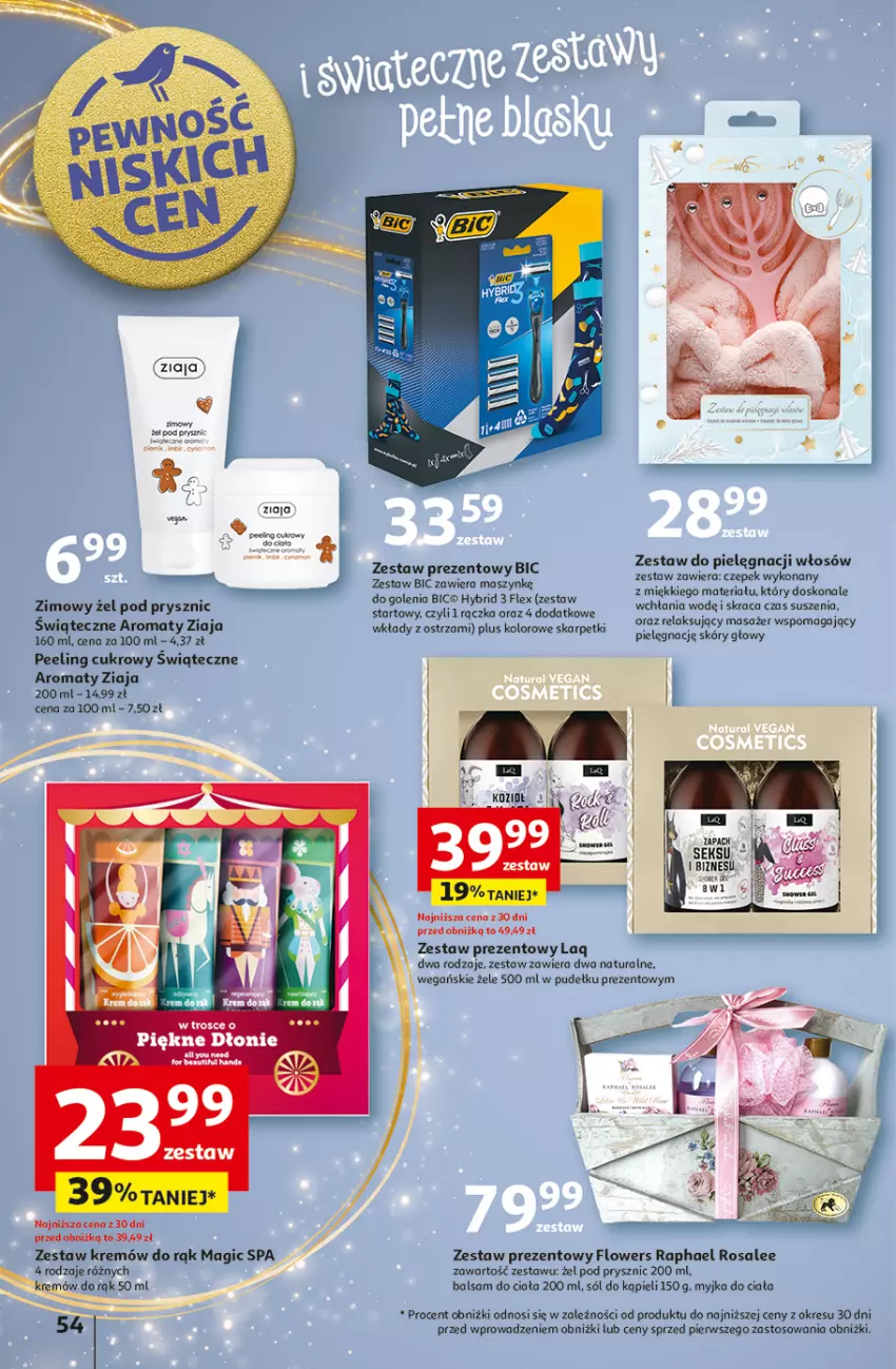 Gazetka promocyjna Auchan - Pewność Niskich Cen Hipermarket - ważna 07.11 do 13.11.2024 - strona 61 - produkty: Balsam do ciała, BIC, Dada, Karp, Peeling, Skarpetki, Sól, Sól do kąpieli, Zestaw prezentowy, Ziaja