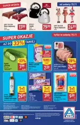 Gazetka promocyjna Aldi - Pełna oferta - Gazetka - ważna od 15.11 do 15.11.2025 - strona 39 - produkty: Por, Gin, Gra, Czajnik, Ogórek, Mięsne specjały, O nas, Filet z piersi indyka, Czekolada, Oliwa z oliwek, Biuro, Grunt, Obrus, Milka, Mleko, Oliwa
