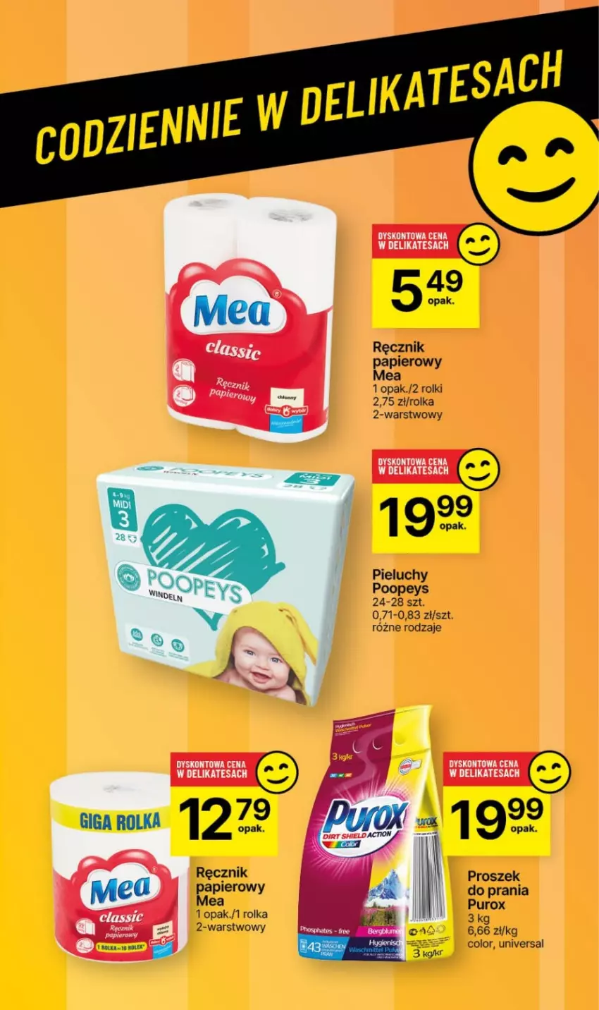 Gazetka promocyjna Delikatesy Centrum - Dyskontowe ceny w Delikatesach Centrum - ważna 11.01 do 17.01.2024 - strona 40 - produkty: Papier, Pieluchy, Proszek do prania, Pur, Ręcznik, Rolki