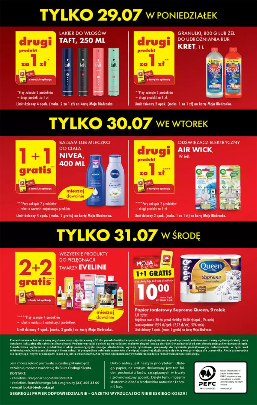 Gazetka promocyjna Biedronka - Od poniedzialku - ważna 29.07 do 03.08.2024 - strona 56 - produkty: Air Wick, Gra, Kosz, Kret, Lakier, Lakier do włosów, Mleczko, Mleczko do ciała, Nivea, Papier, Papier toaletowy, Por, Telefon, Tytan