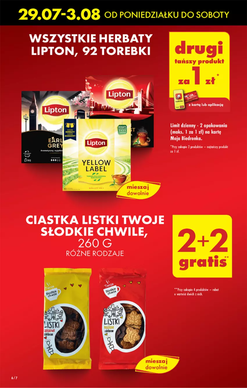 Gazetka promocyjna Biedronka - Od poniedzialku - ważna 29.07 do 03.08.2024 - strona 6 - produkty: Ciastka, Lipton