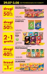 Gazetka promocyjna Biedronka - Od poniedzialku - Gazetka - ważna od 03.08 do 03.08.2024 - strona 38 - produkty: Cheetos, Top, Lajkonik, Chipsy, Chrupki, Przysnacki, Crunchips