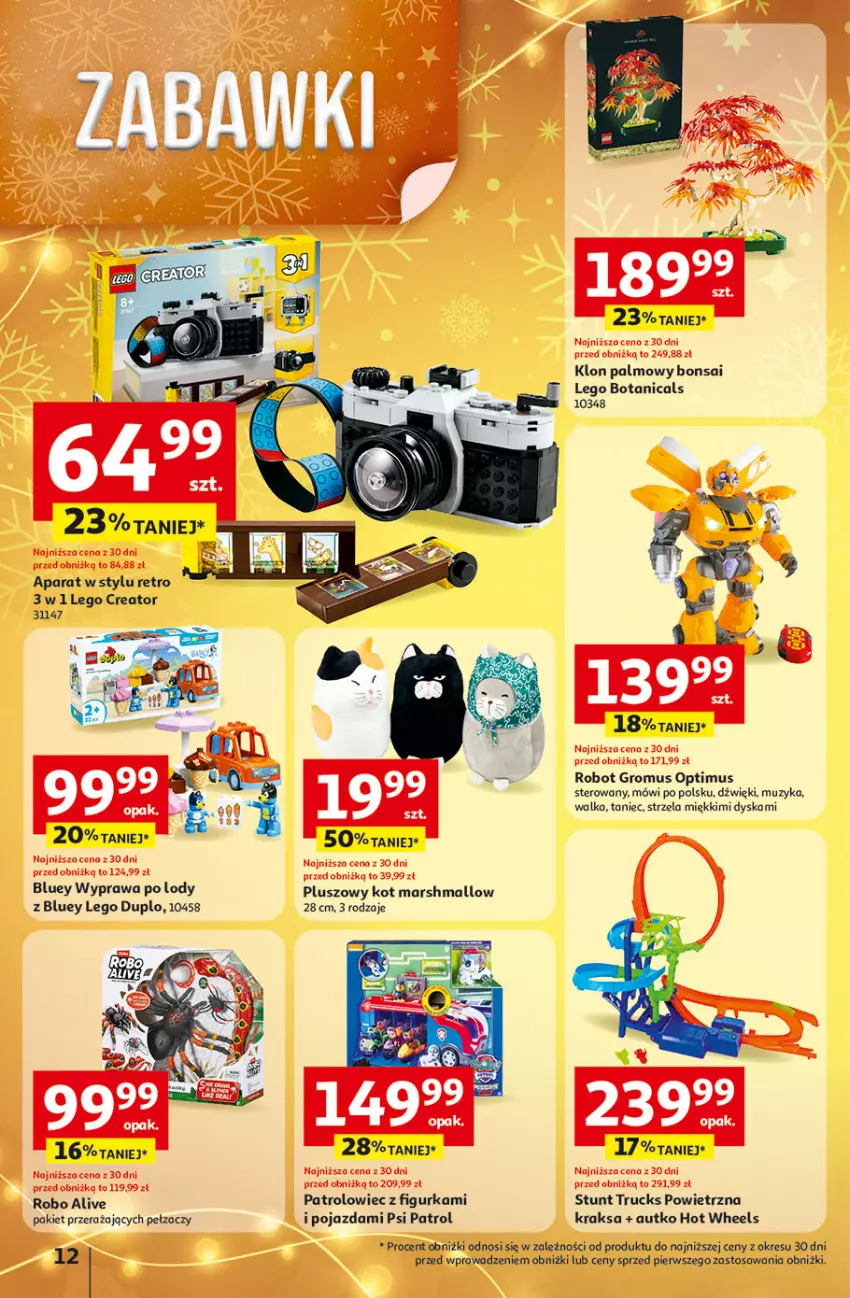 Gazetka promocyjna Auchan - Święta jak babcię kocham Hipermarket - ważna 04.12 do 10.12.2025 - strona 12 - produkty: Hot Wheels, LEGO, LEGO Creator, LEGO Duplo, Lody, Mars, Mus, Pojazd, Psi Patrol, Robot