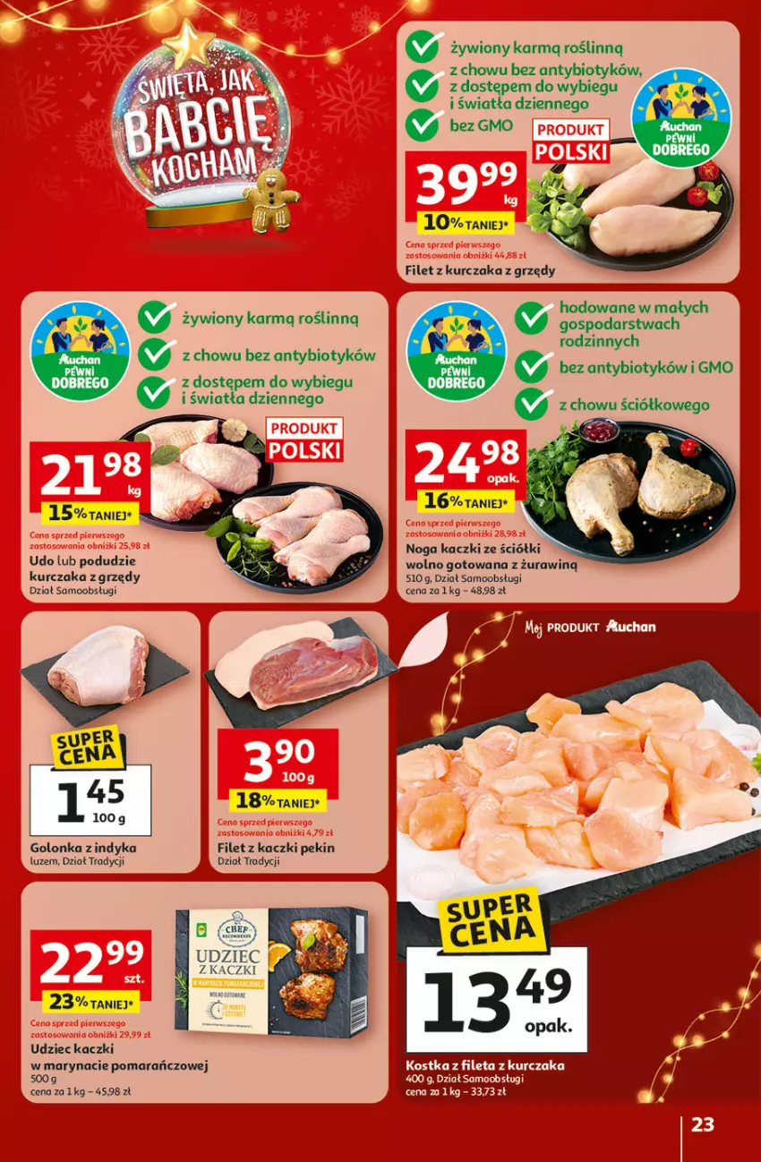 Gazetka promocyjna Auchan - Święta jak babcię kocham Hipermarket - ważna 04.12 do 10.12.2025 - strona 23 - produkty: Golonka z indyka, Kurczak