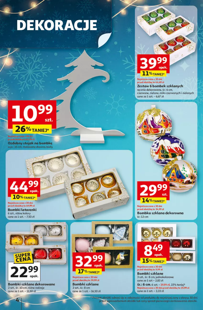 Gazetka promocyjna Auchan - Święta jak babcię kocham Hipermarket - ważna 04.12 do 10.12.2025 - strona 4 - produkty: Bombki, LANA, Stojak