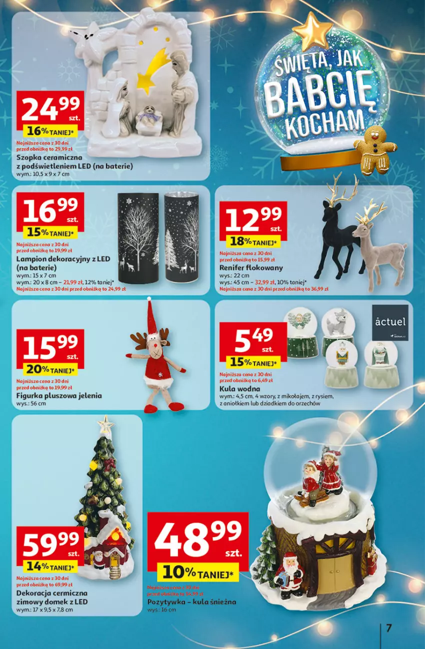 Gazetka promocyjna Auchan - Święta jak babcię kocham Hipermarket - ważna 04.12 do 10.12.2025 - strona 7 - produkty: Kula śnieżna, Lampion, Renifer