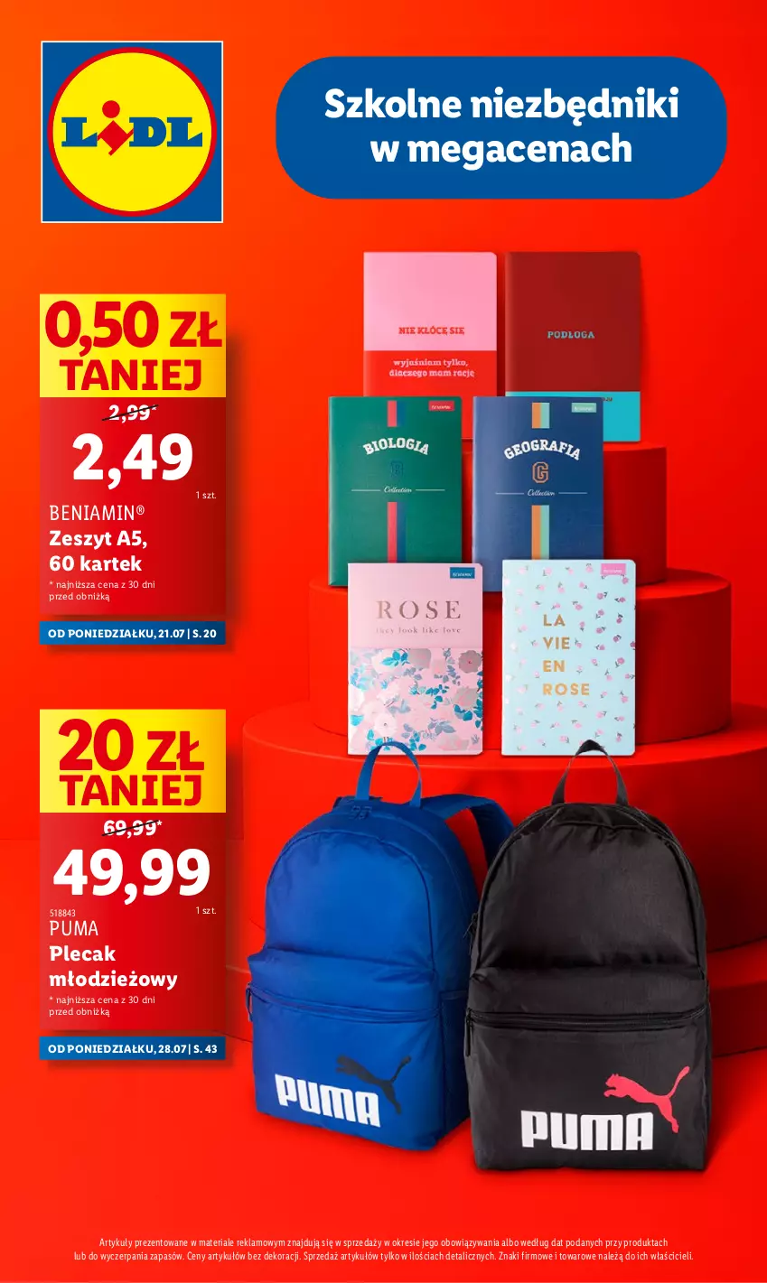 Gazetka promocyjna Lidl - KATALOG GOTOWI DO SZKOŁY - ważna 21.07 do 30.08.2025 - strona 68 - produkty: Plecak, Puma